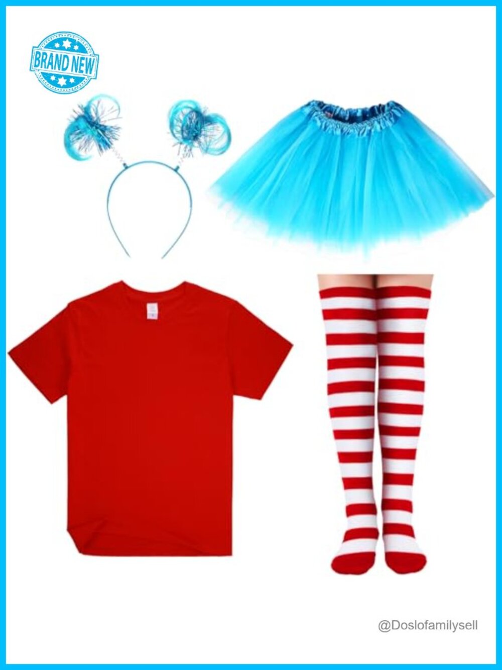 Tulle Tutu Costume Set: T-Shirt, Headband, Socks, Skirt